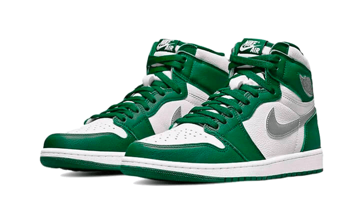 Tenisky Air Jordan 1 vysoké zeleno-biele, pohľad z uhla