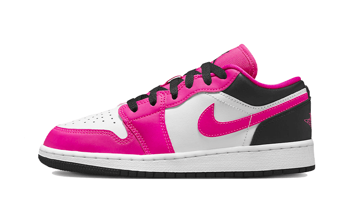 Tenisky Air Jordan 1 nízke ružovo-bielo-čierne, pohľad z boku