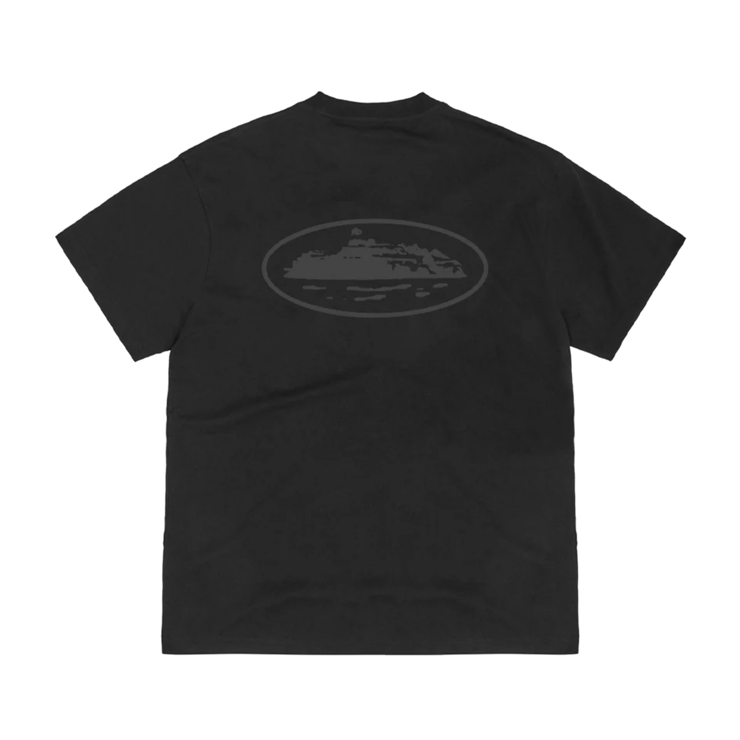 Corteiz OG Island Tee Reflective Black, zadný pohľad s Island graphic