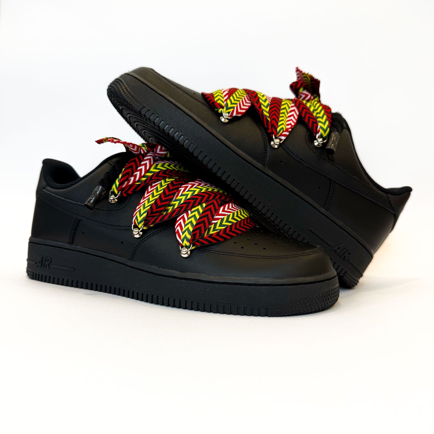 Nike Air Force 1 Black Lanvin Rope Laces Multicolor