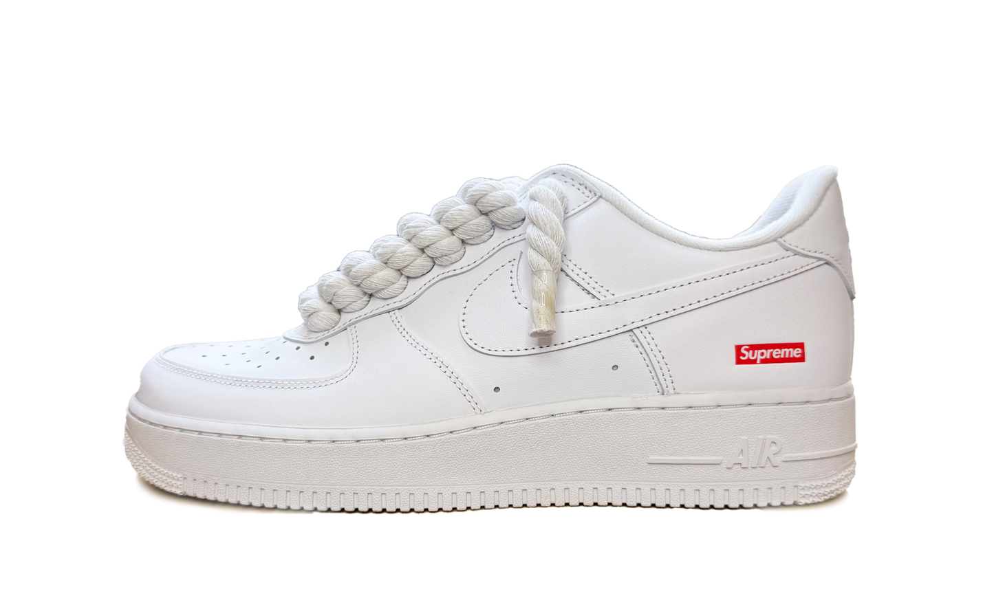 Nike Air Force 1 Low Supreme White - Biele Rope Šnúrky