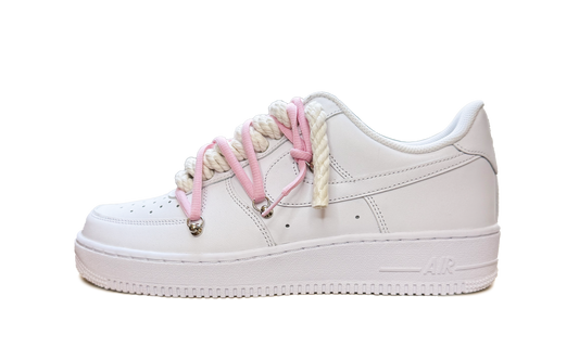 Nike Air Force 1 Low White Double Rope Laces White Pink