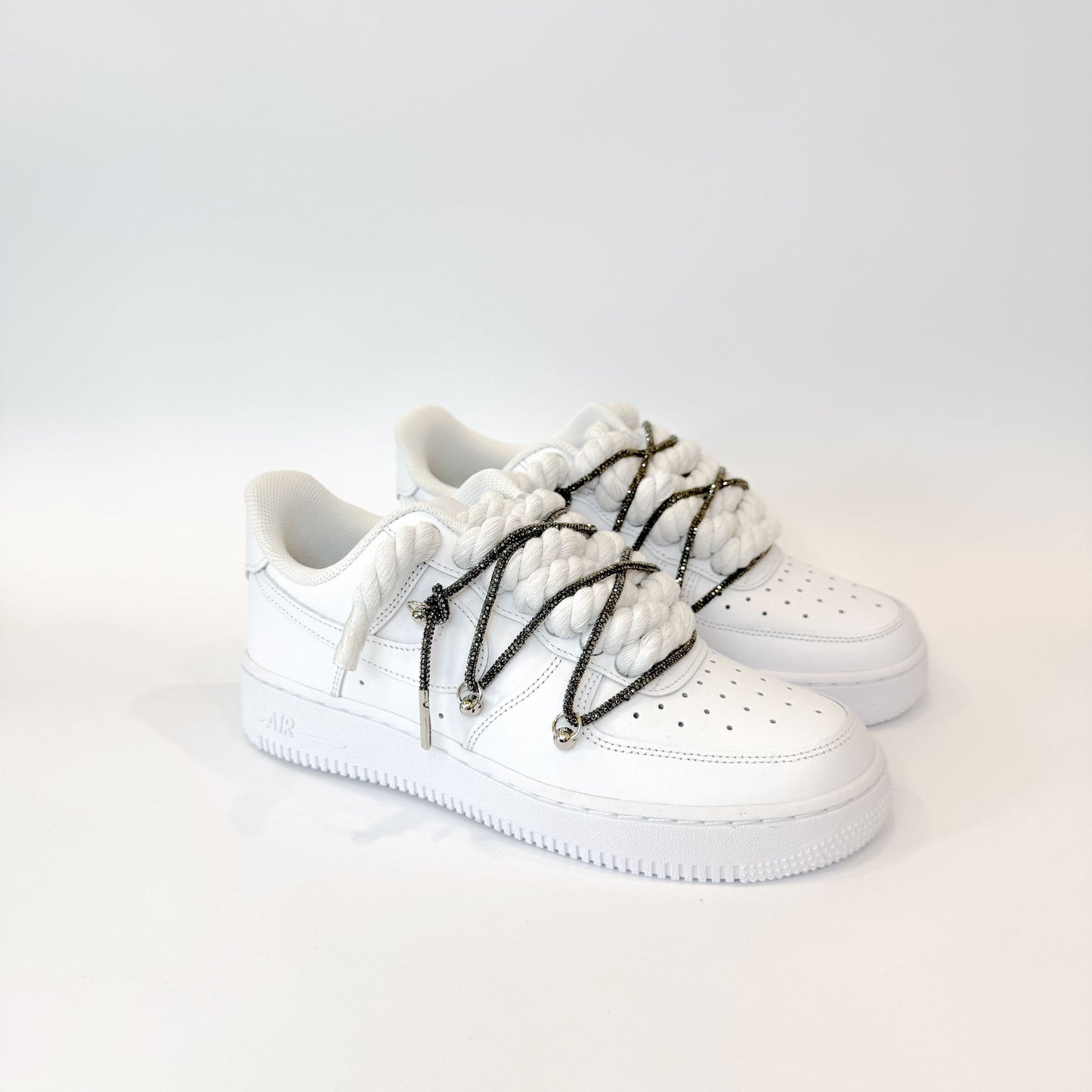 Nike Air Force 1 Low White Double Rope Laces White Black