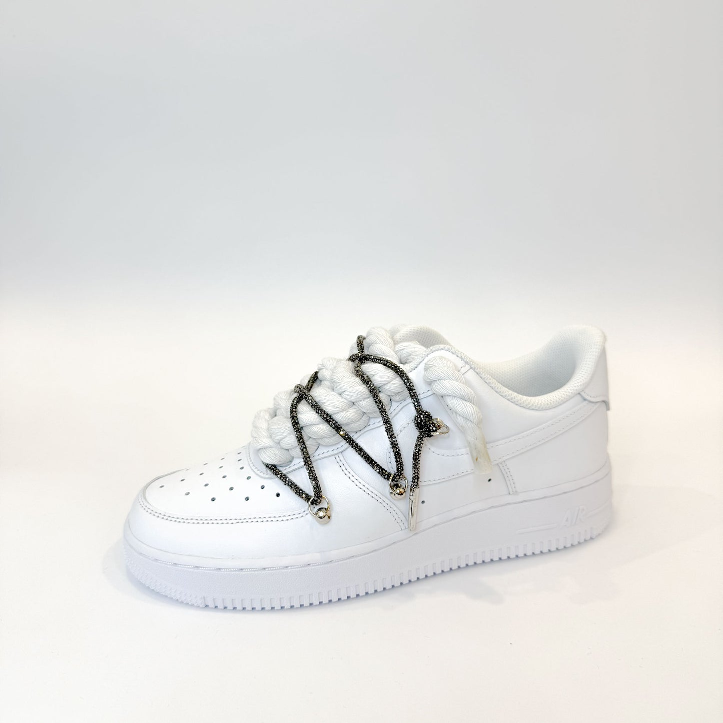 Nike Air Force 1 Low White Double Rope Laces White Black