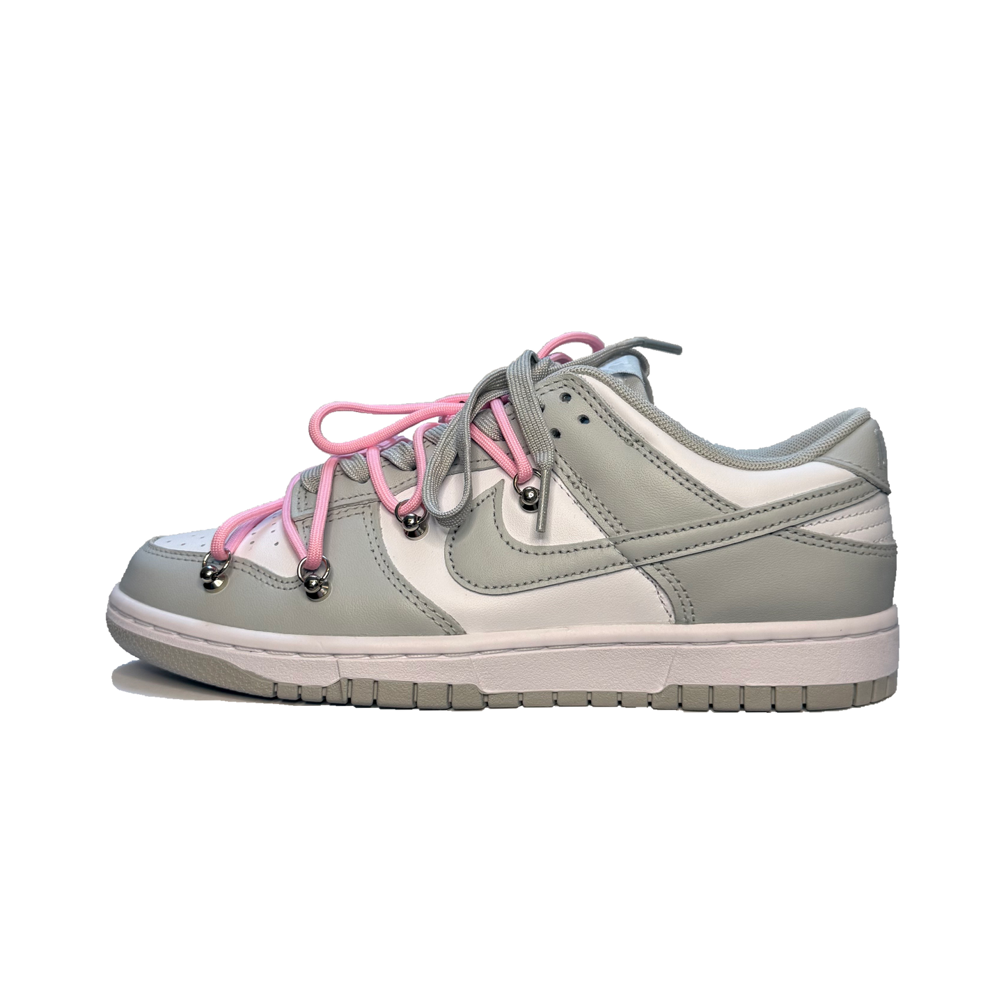 Nike Dunk Low Grey Fog - Rúžove Over Laced Šnúrky