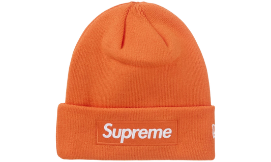 Supreme New Era Box Logo Beanie Dark Orange