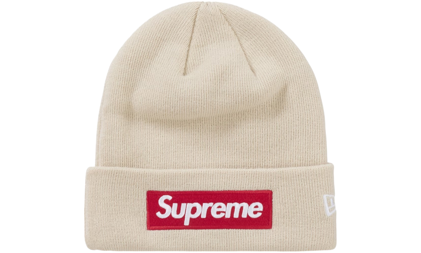 Supreme New Era Box Logo Beanie Stone