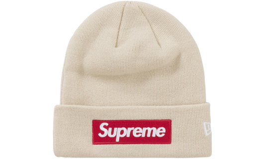 Supreme New Era Box Logo Beanie Stone