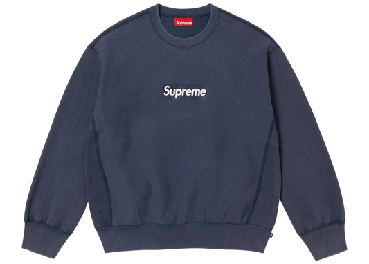 Supreme Washed Box Logo Crewneck Navy