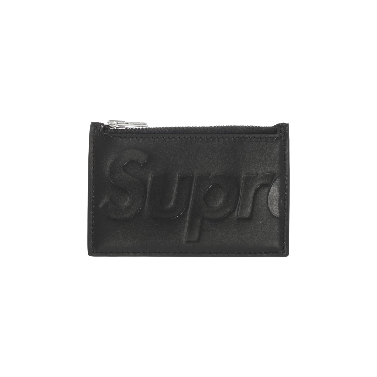 Supreme Leather Zip Card Holder Black
