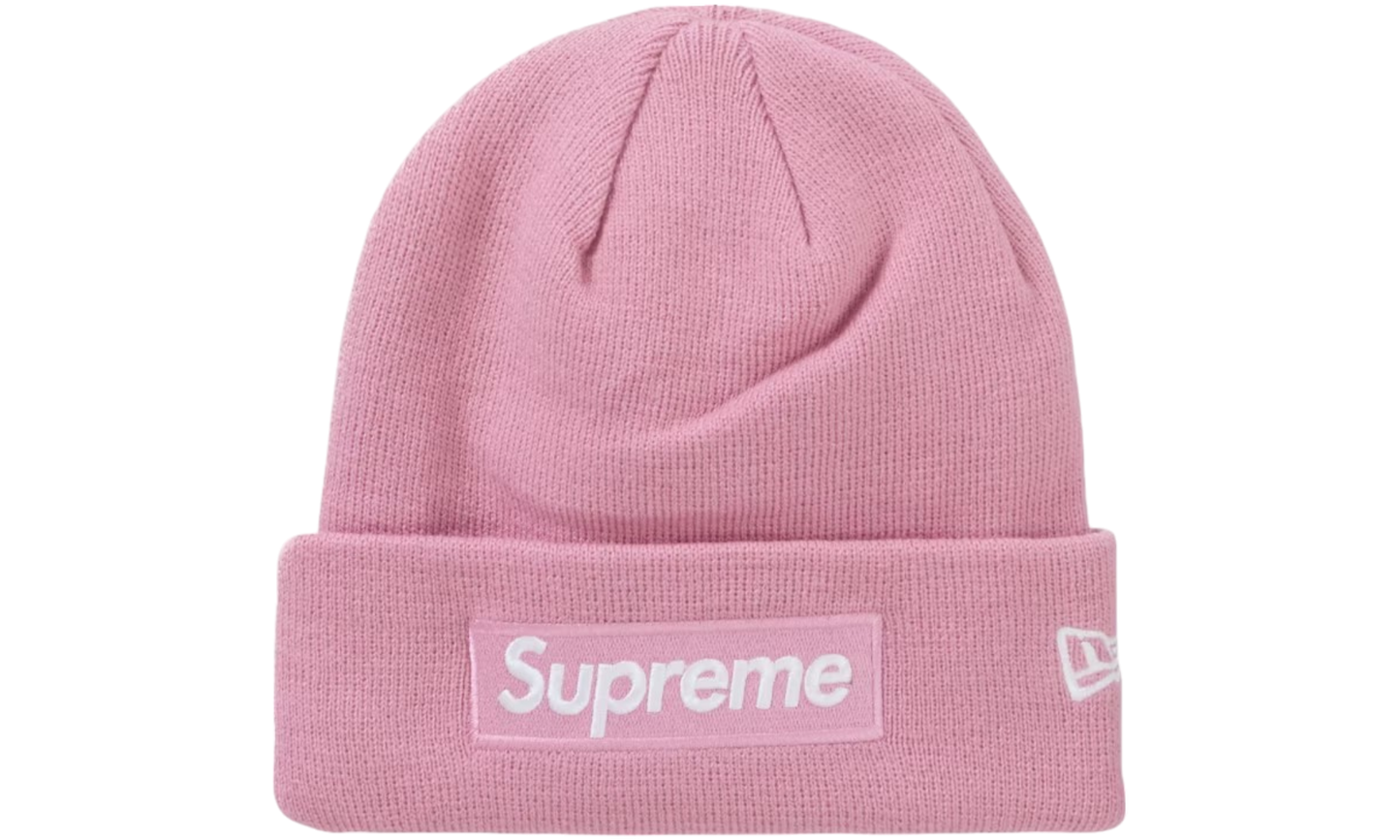 Supreme New Era Box Logo Beanie Dusty Pink