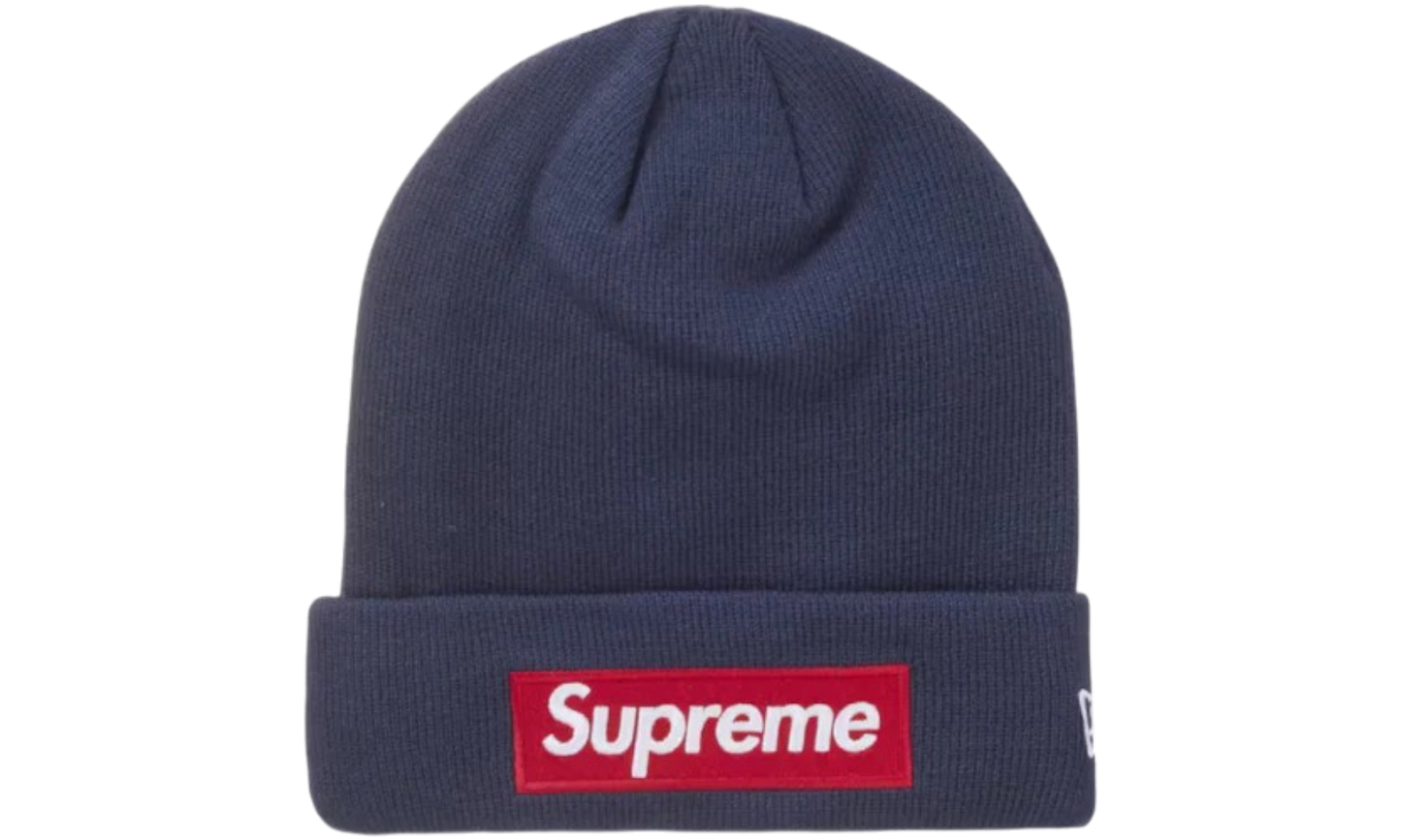 Supreme New Era Box Logo Beanie Navy