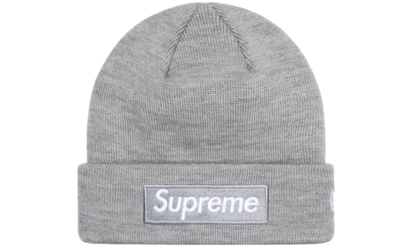 Supreme New Era Box Logo Beanie Heather Grey