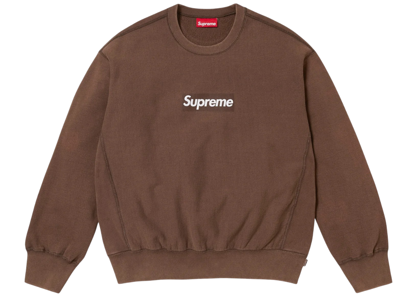 Supreme Washed Box Logo Crewneck Brown