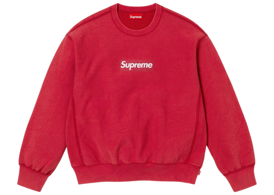 Supreme Washed Box Logo Crewneck Red