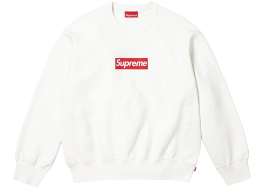 Supreme Washed Box Logo Crewneck White