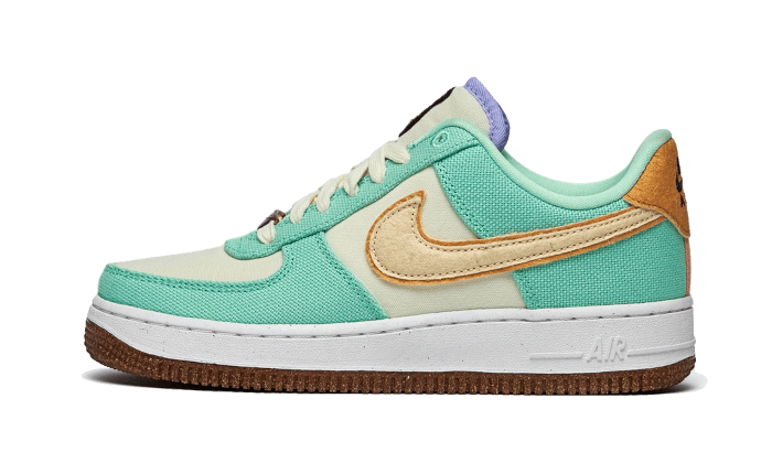 Tenisky Air Force 1 nízke zeleno-hnedé, pohľad z boku