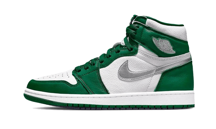Tenisky Air Jordan 1 vysoké zeleno-biele, pohľad z boku