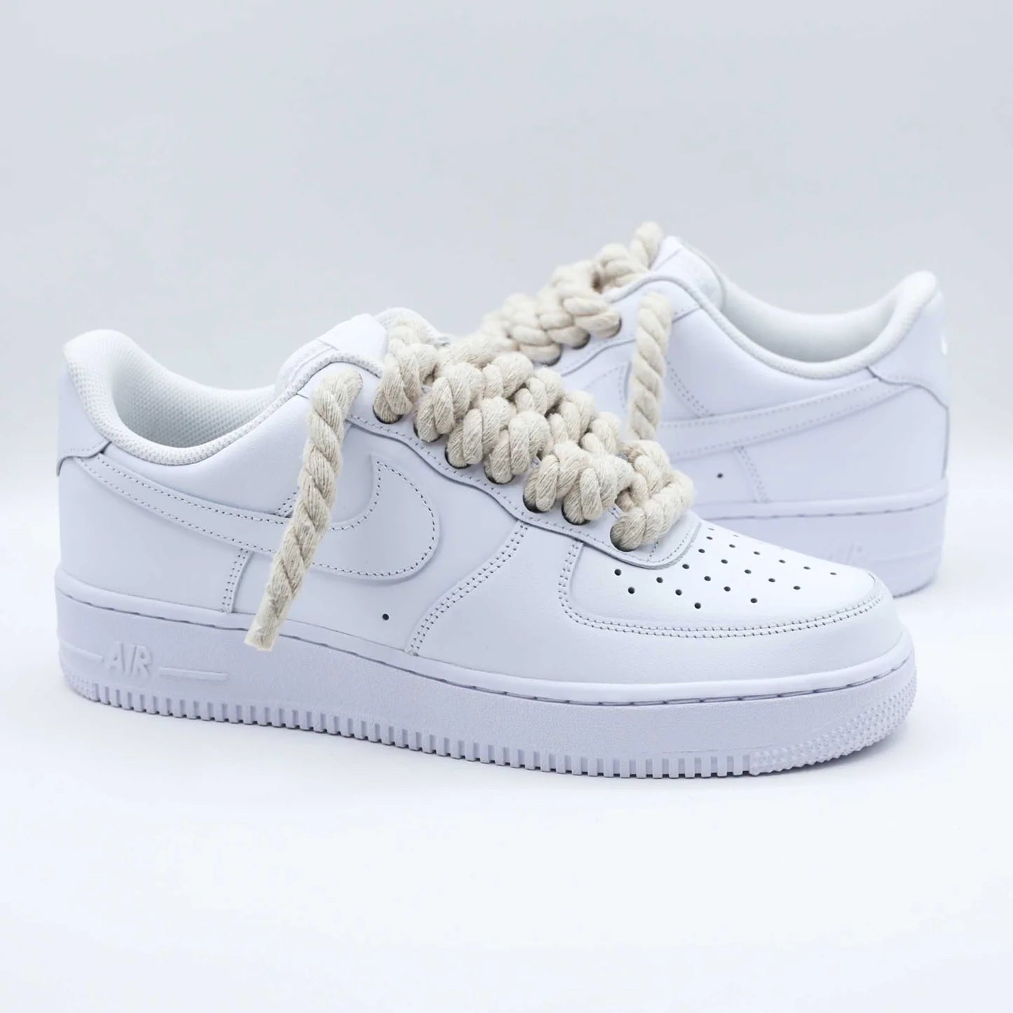 Nike Air Force 1 Low White - Béžové Rope Šnúrky