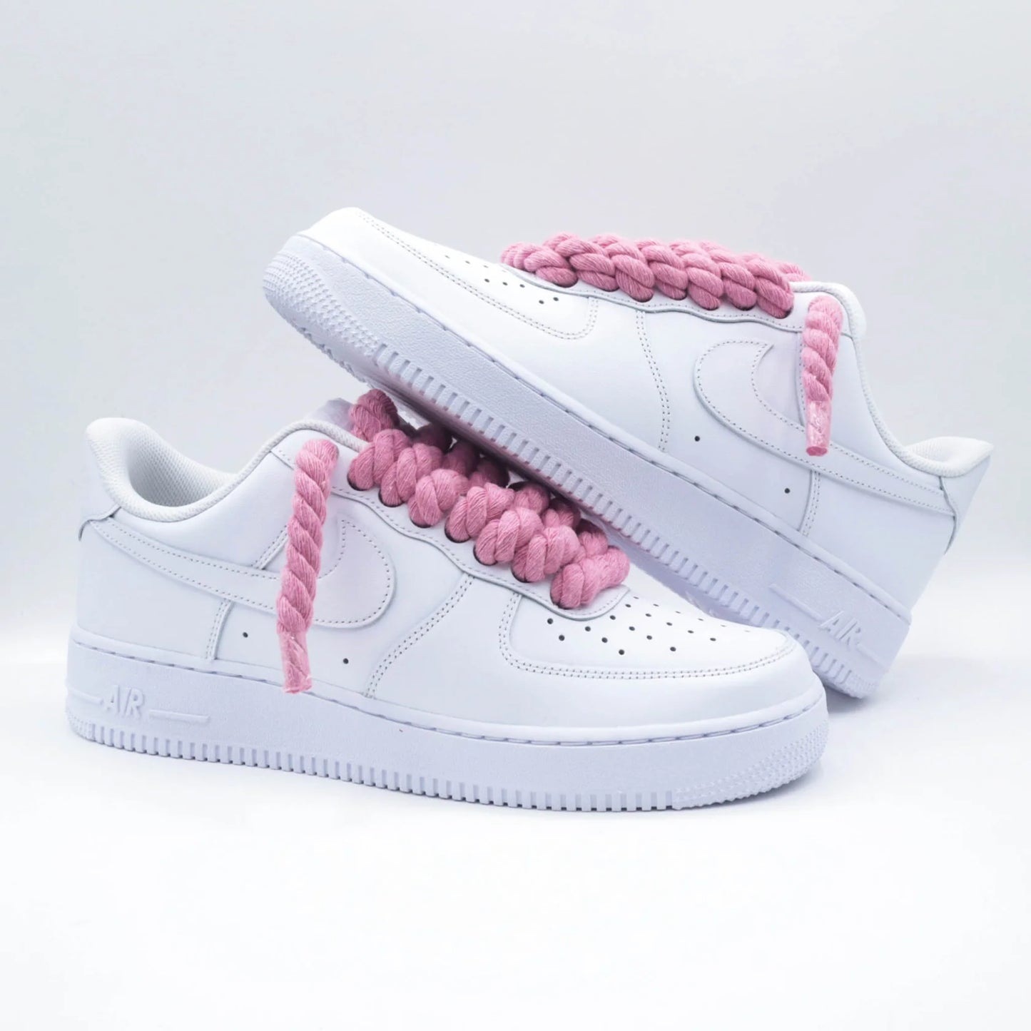 Nike Air Force 1 Low White - Ružové Rope Šnúrky