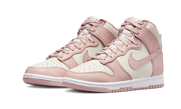 Tenisky Nike Dunk vysoké ružovo-biele, pohľad z uhla