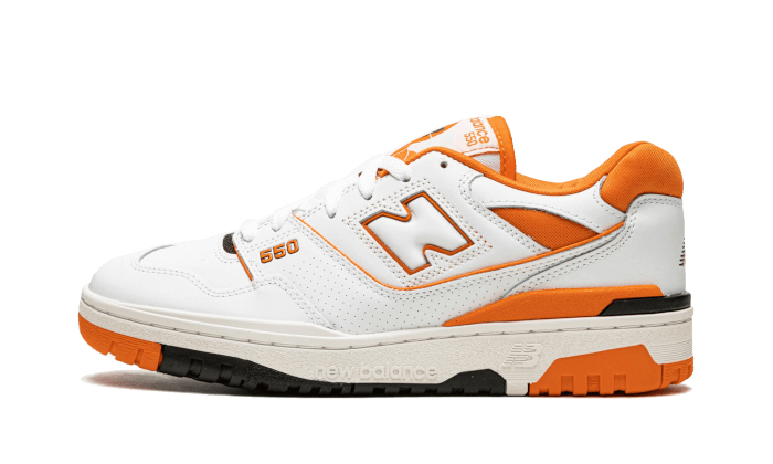 Tenisky New balance 550 oranžovo-bielo-čierne, pohľad z boku