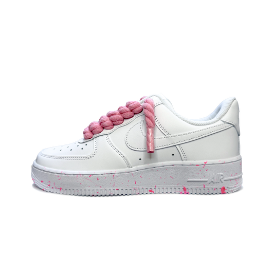 Nike Air Force 1 Low White - Ružové Rope Šnúrky Pink Glow