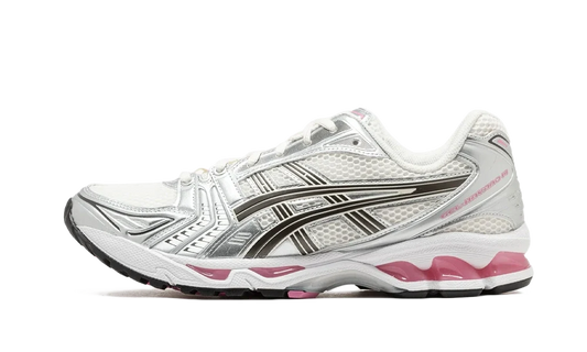 ASICS Gel-Kayano 14 Cream Sweet Pink krémové tenisky s ružovými akcentmi, pohľad z boku