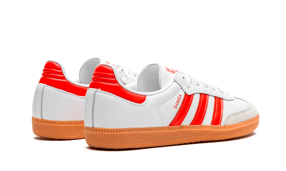 Tenisky adidas Samba bielo-červené, pohľad zo zadu