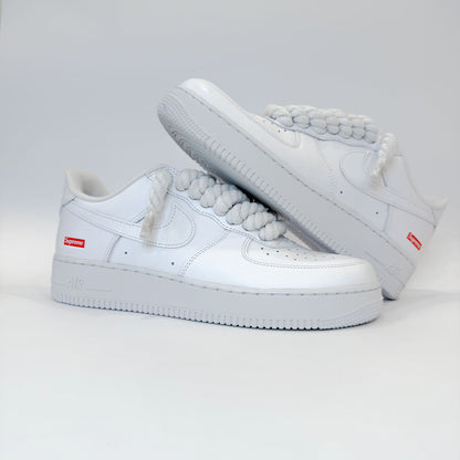 Nike Air Force 1 Low Supreme White - Biele Rope Šnúrky