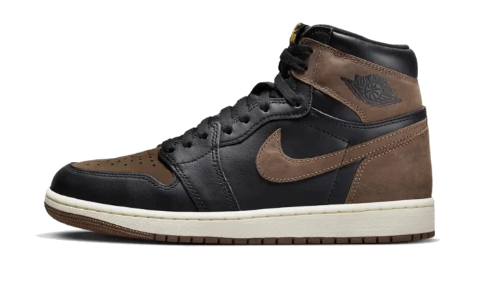 Tenisky Air Jordan 1 vysoké čierno-hnedé, pohľad z boku