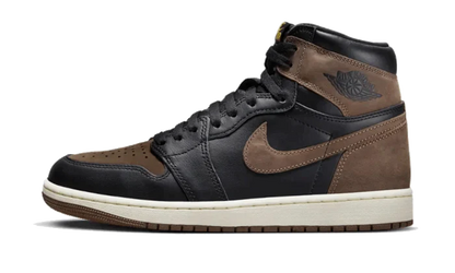 Tenisky Air Jordan 1 vysoké čierno-hnedé, pohľad z boku