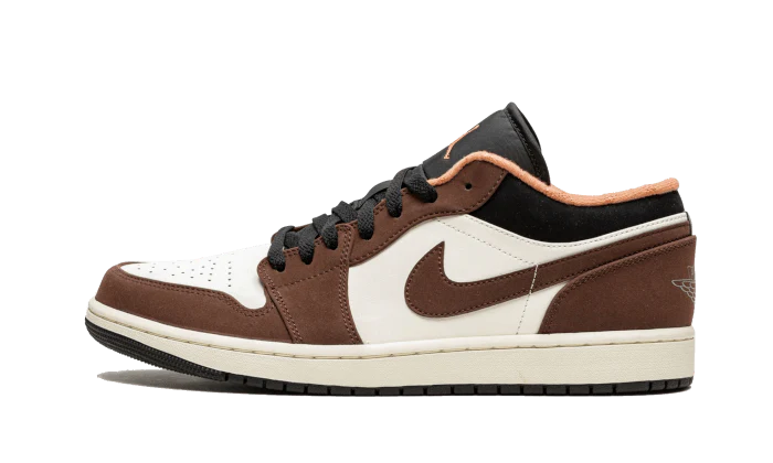 Tenisky Air Jordan 1 nízke hnedé, pohľad z boku