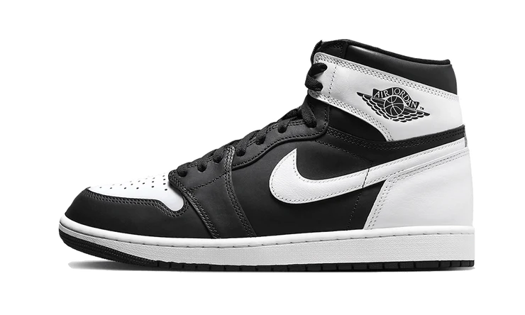 Tenisky Air Jordan 1 vysoké čierno-biele, pohľad z boku