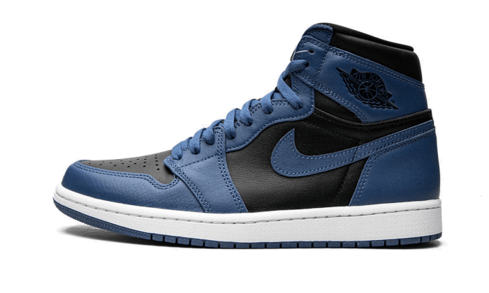 Tenisky Air Jordan 1 vysoké čierno-modré, pohľad z boku