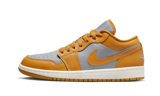 Tenisky Air Jordan 1 nízke žlto-sivé, pohľad z boku