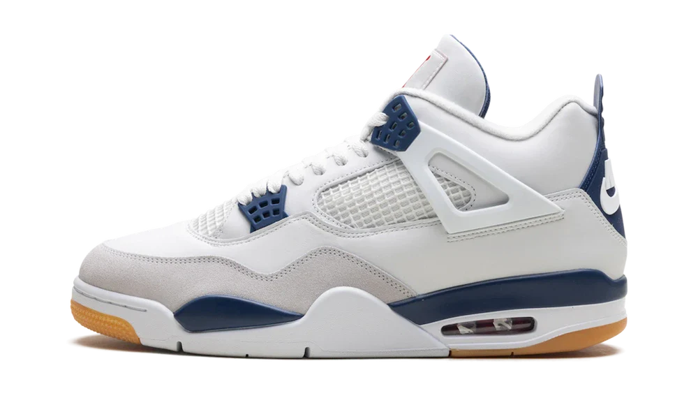 Tenisky Air Jordan 4 bielo-modré, pohľad z boku