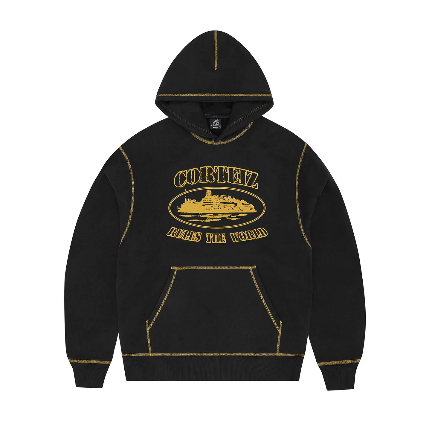Corteiz Alcatraz Contrast Hoodie Black/Yellow