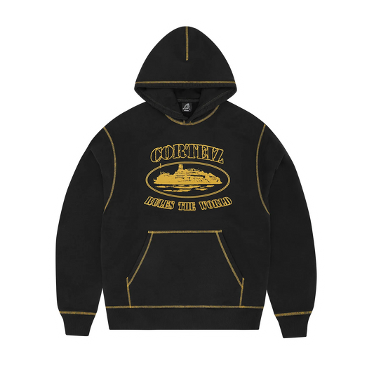 Corteiz Alcatraz Contrast Hoodie Black/Yellow