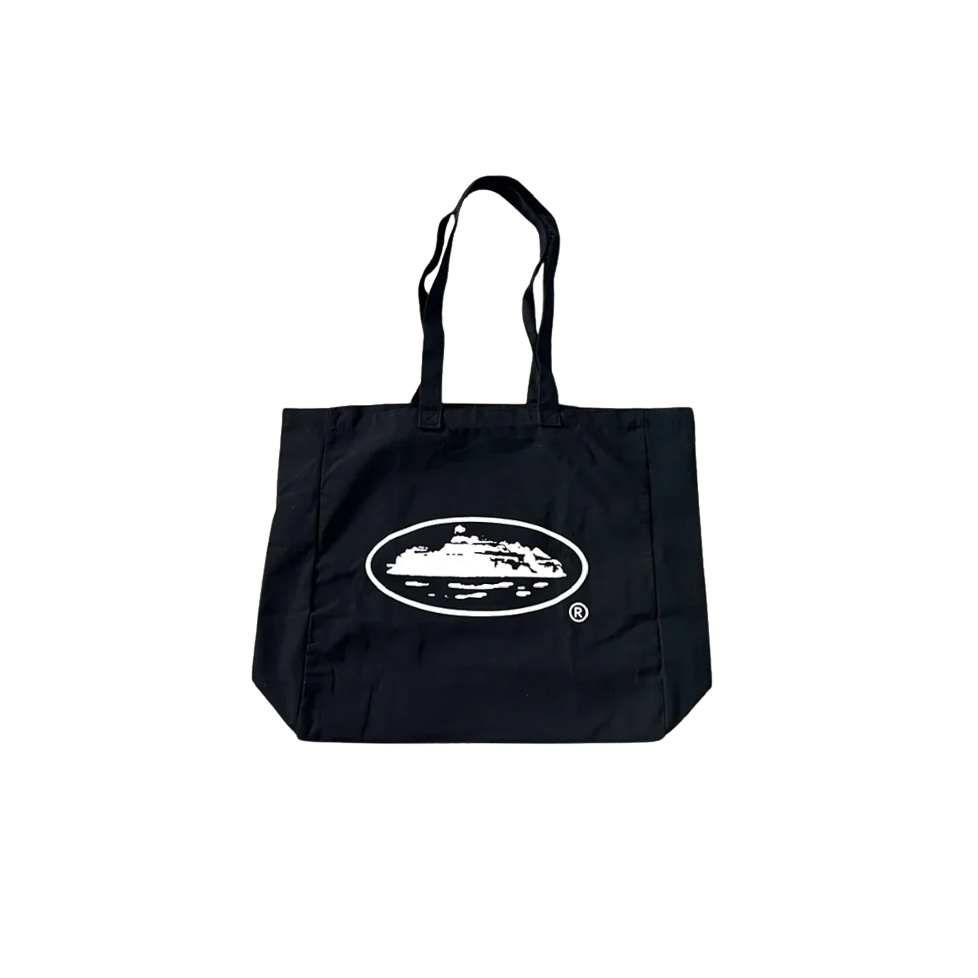 Corteiz Alcatraz Tote Bag čierna s white Alcatraz oval logom