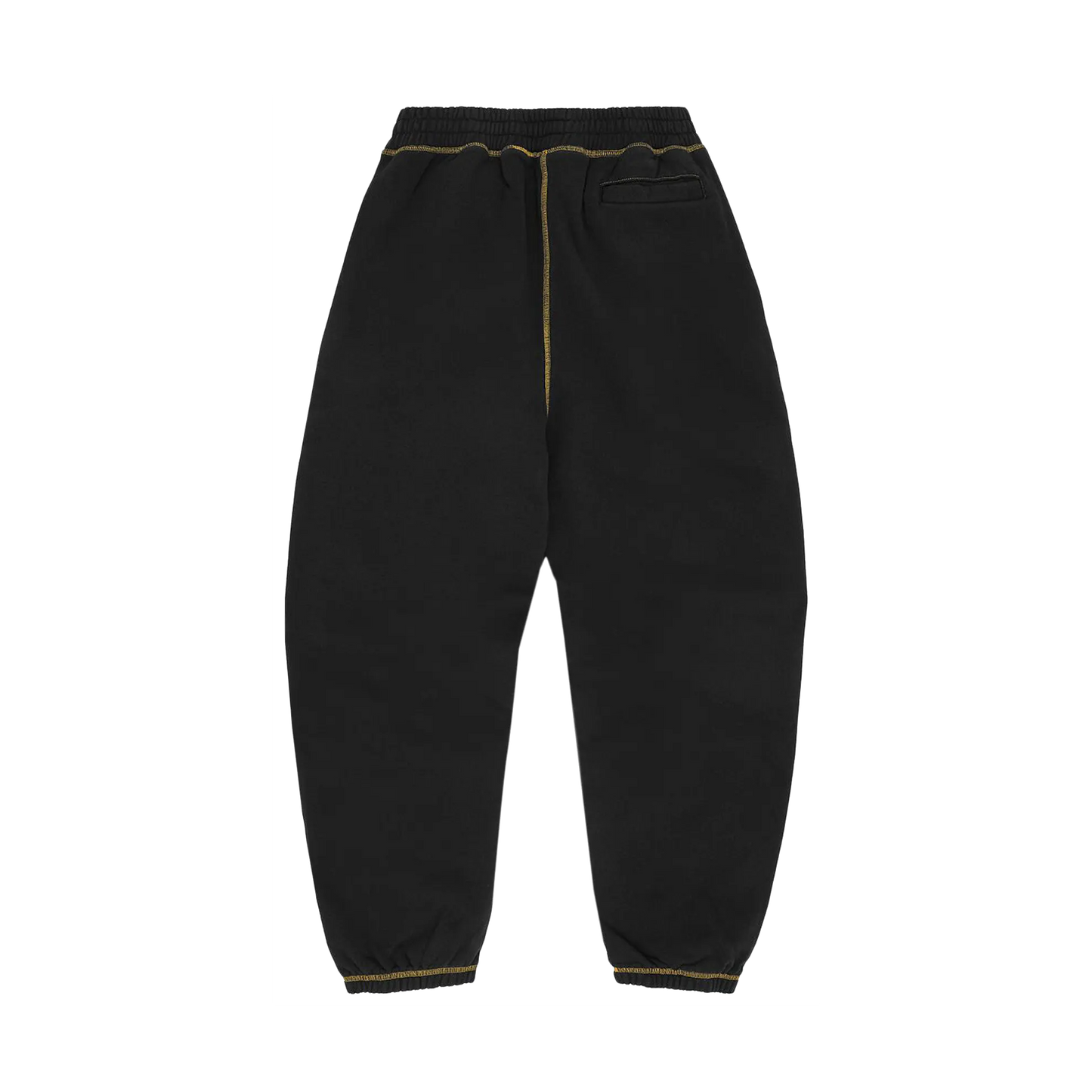 Corteiz Alcatraz Contrast Sweatpant čierne, zadný pohľad na yellow švy