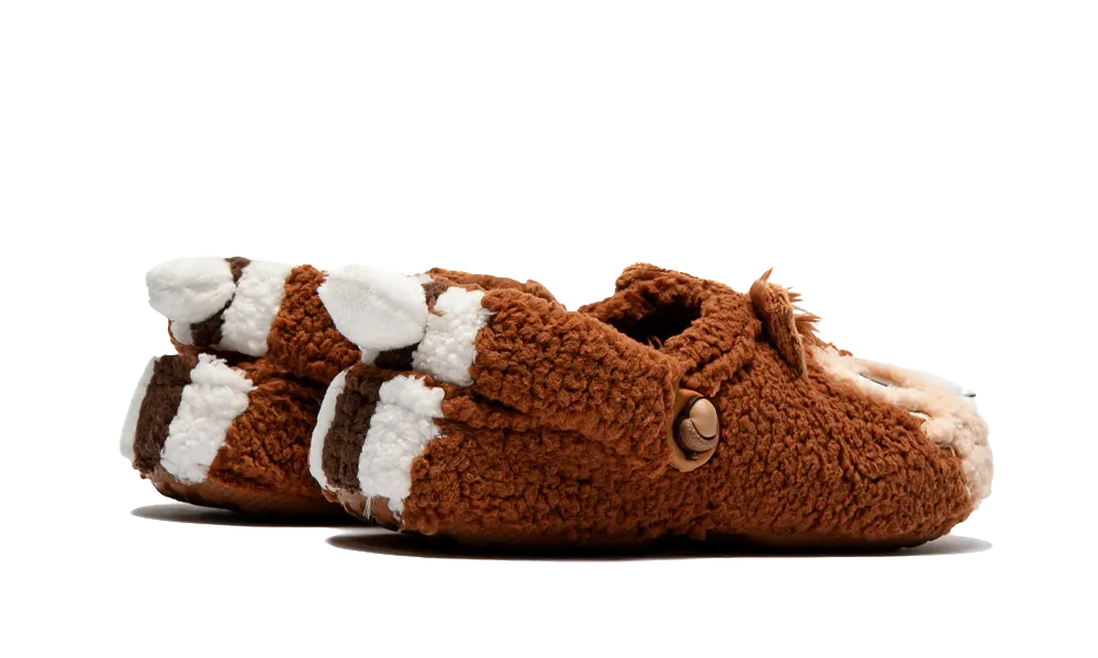 Crocs Classic Lined Clog Disney Chip 'N Dale hnedé s plyšovou podšívkou, pohľad z vrchu