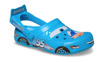 Crocs Lightning McQueen Dinoco, pohľad zozadu na zadný pásik