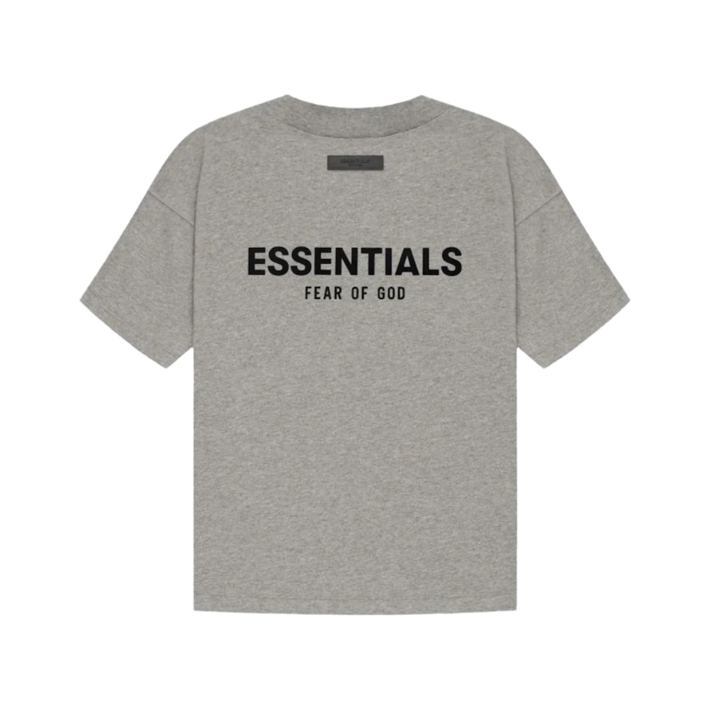 Fear of God Essentials Tee Dark Oatmeal taupe, detail crew neck