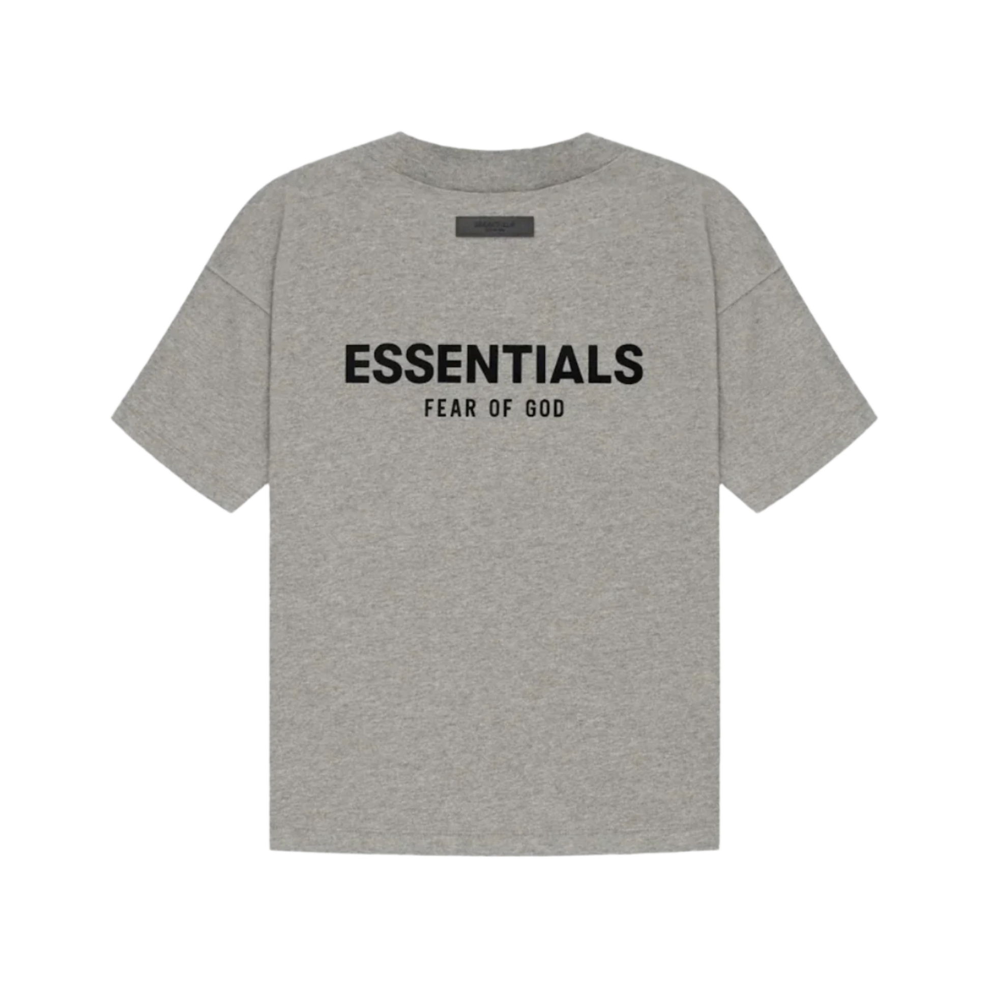 Fear of God Essentials Tee Dark Oatmeal taupe, detail crew neck