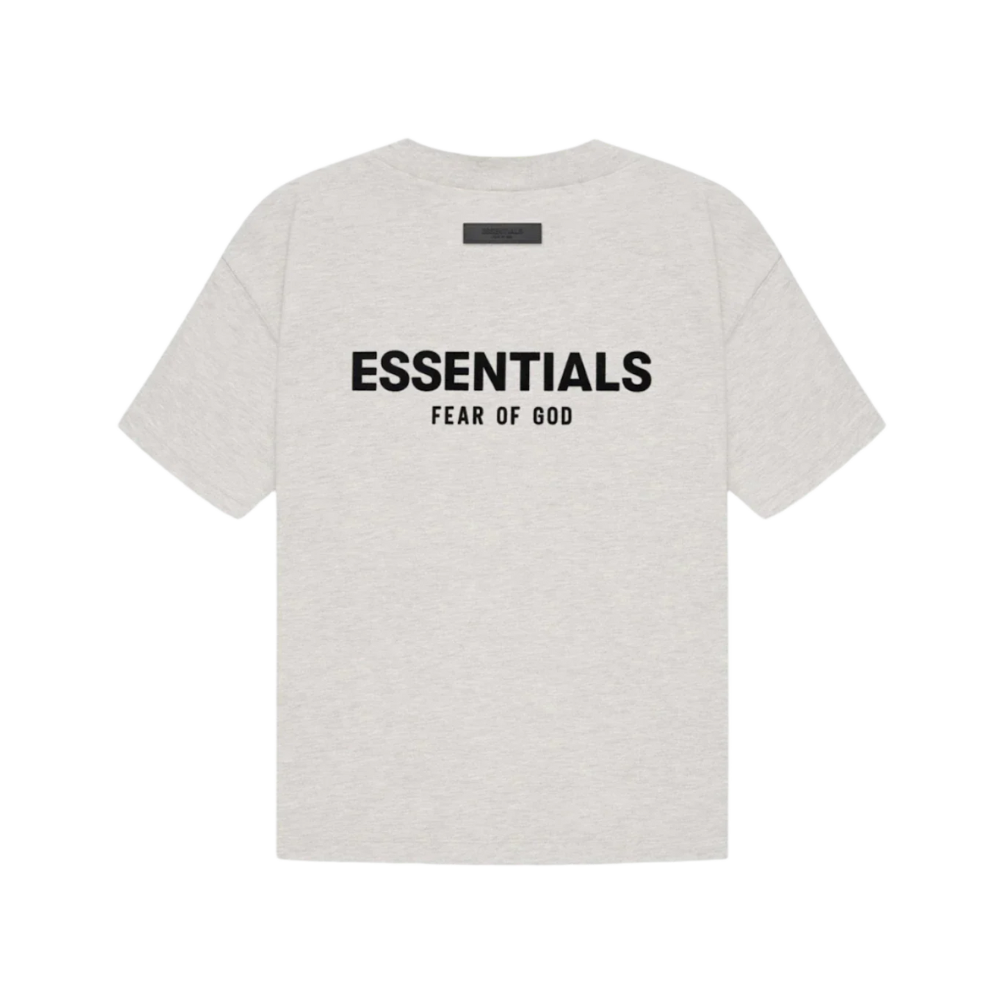 Fear of God Essentials Tee Light Oatmeal krémové, detail crew neck