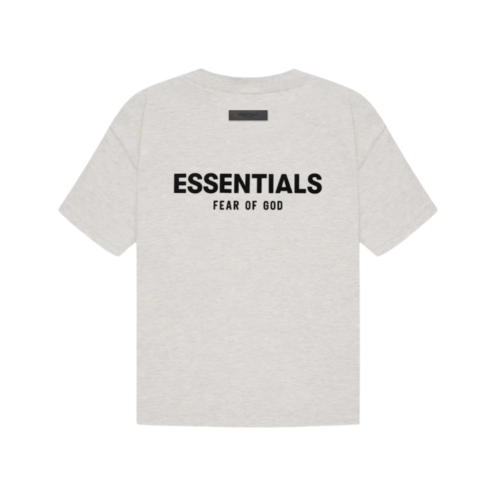 Fear of God Essentials Tee Light Oatmeal krémové, detail crew neck