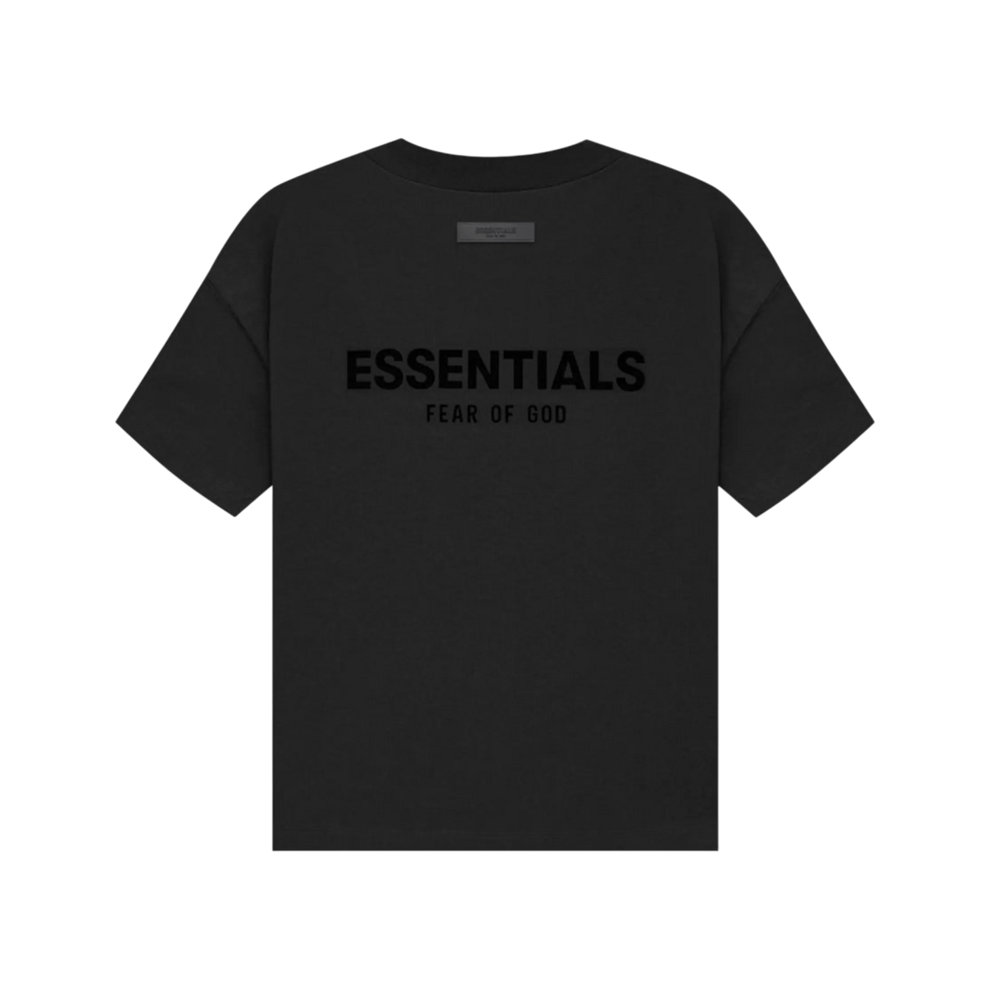 Fear of God Essentials Tee Stretch Limo čierne, detail crew neck