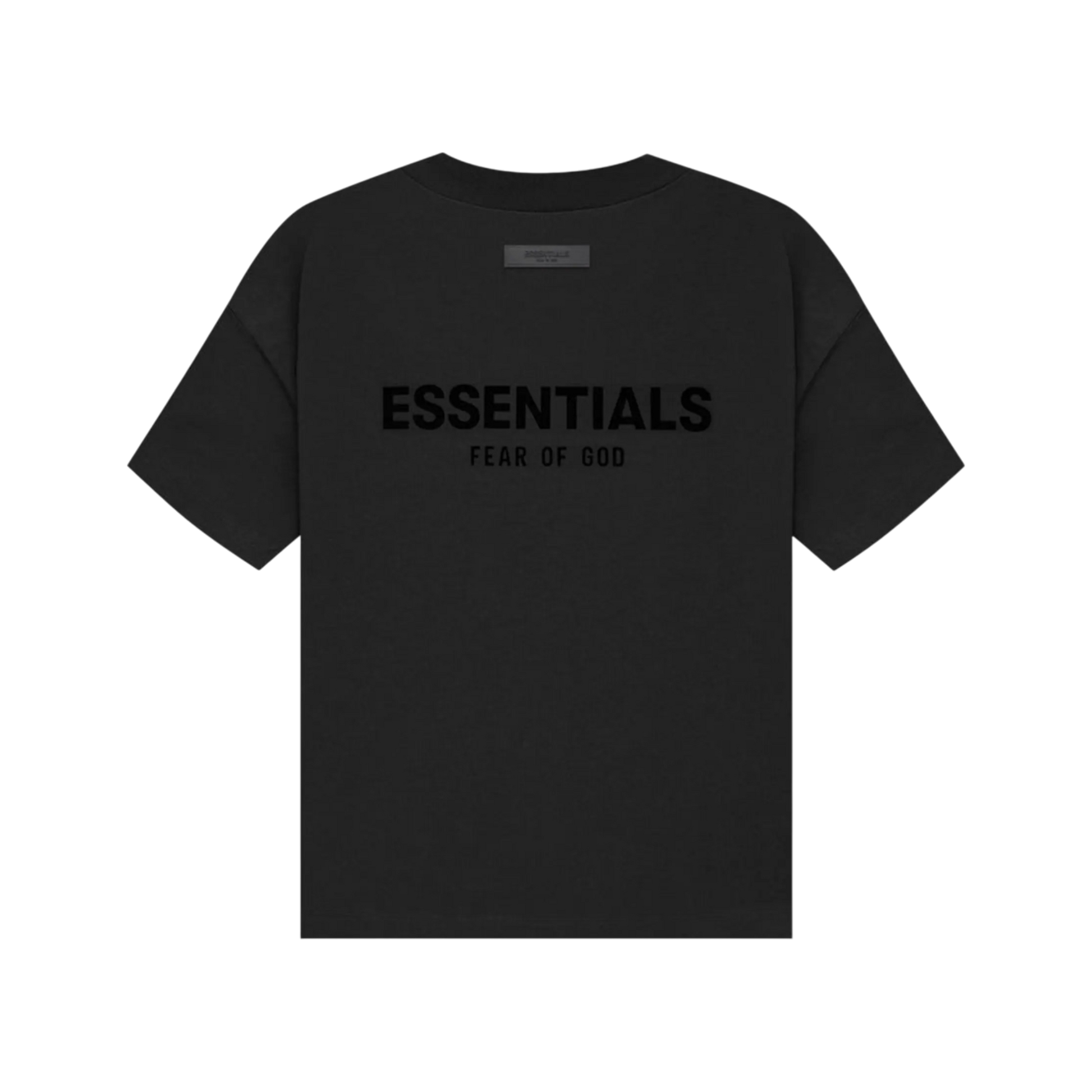 Fear of God Essentials Tee Stretch Limo čierne, detail crew neck