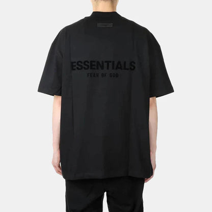 Fear of God Essentials Tee Stretch Limo čierne, pohľad zozadu s 3M reflective logom